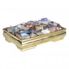 Brass rectangular multi stone box